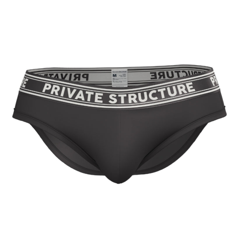 Private Structure กางเกงชั้นในชาย รุ่น Viscose From Bamboo Mid Waist Brief - Black [4378]