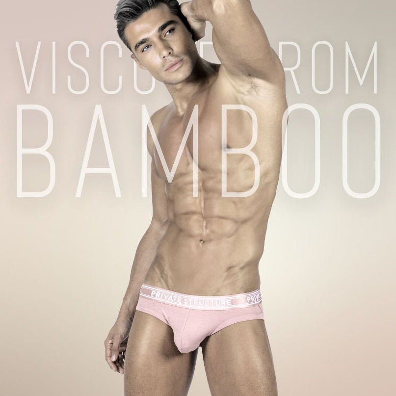 Private Structure กางเกงชั้นในชาย รุ่น Viscose From Bamboo Mid Waist Brief - Smoke Red [4378]