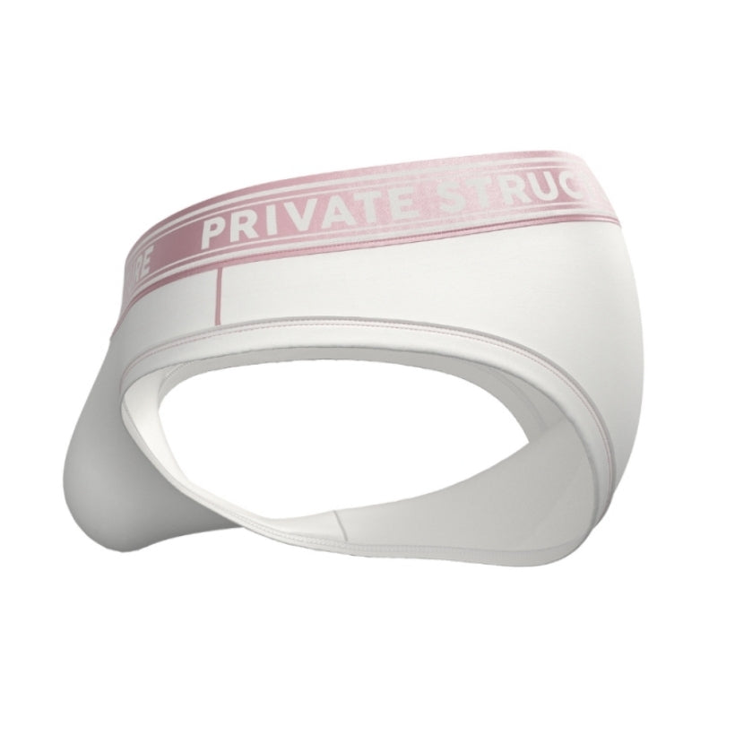 Private Structure กางเกงชั้นในชาย รุ่น Viscose From Bamboo Mid Waist Brief - White/Bls [4378]