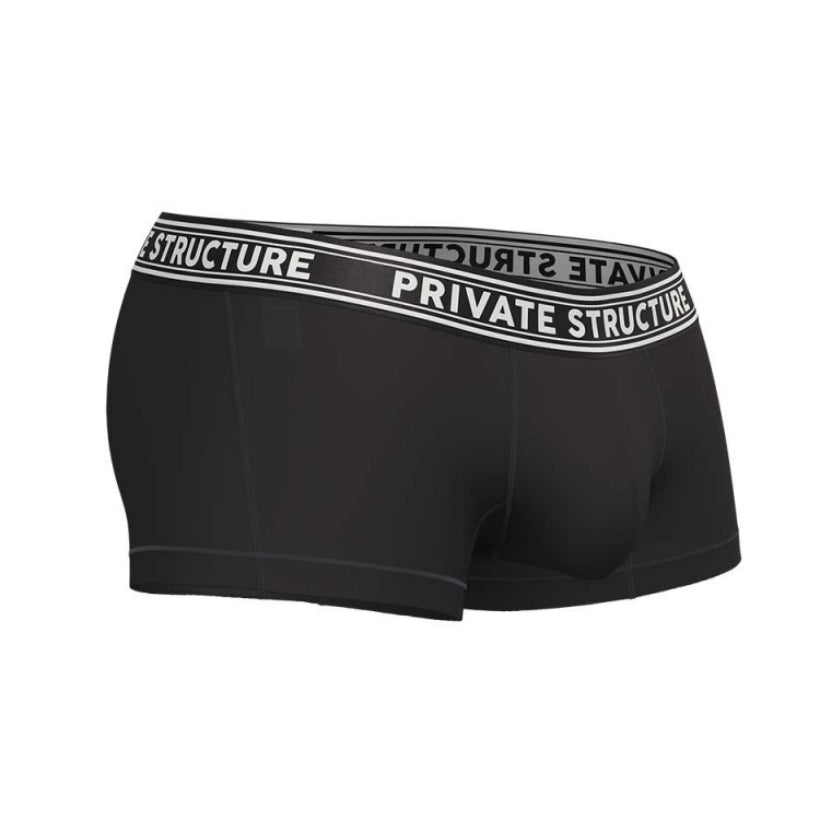 Private Structure กางเกงชั้นในชาย รุ่น Viscose From Bamboo Mid Waist Trunk - Raven Black [4379]