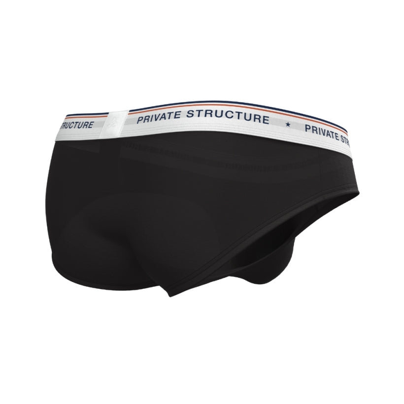 Private Structure กางเกงชั้นในชาย รุ่น CHUMM! Mid Waist Brief - Ethereal Black [4630]