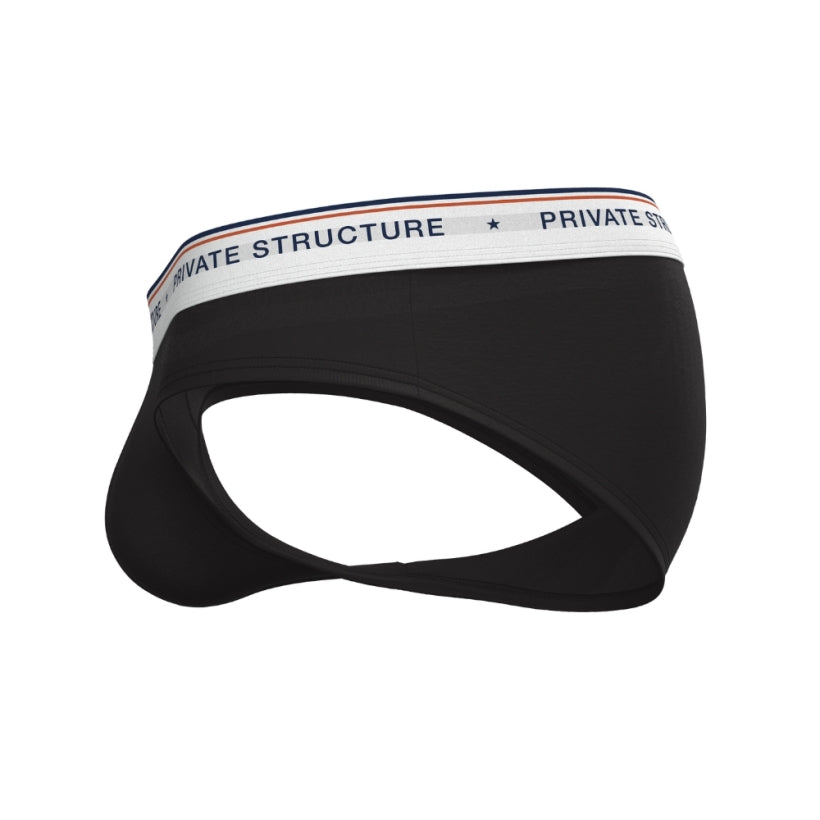 Private Structure กางเกงชั้นในชาย รุ่น CHUMM! Mid Waist Brief - Ethereal Black [4630]