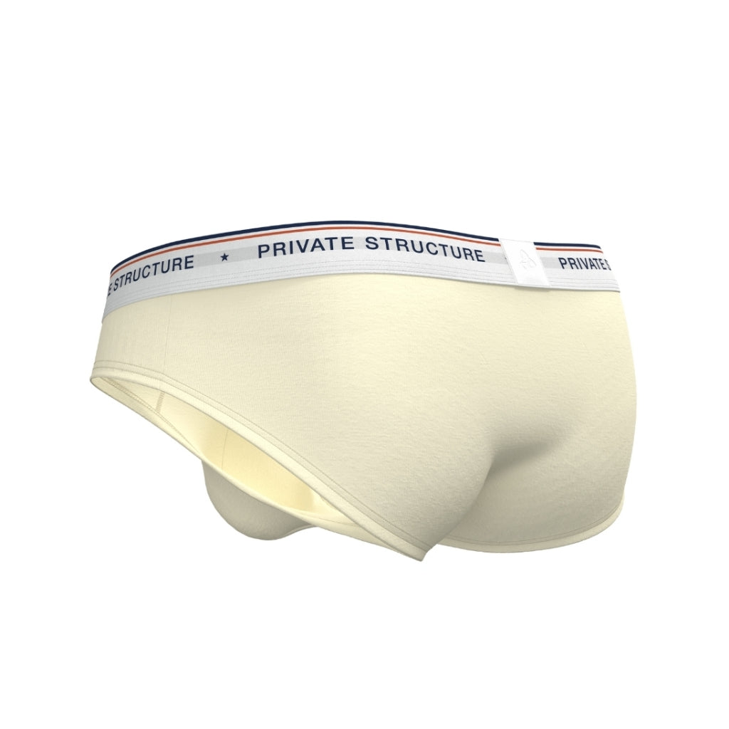 Private Structure กางเกงชั้นในชาย รุ่น  CHUMM! Mid Waist Brief - White Sand [4630]