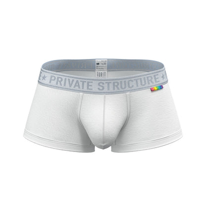 Private Structure กางเกงชั้นในชาย รุ่น PRD Mid Waist Trunk - Pure White [4386]