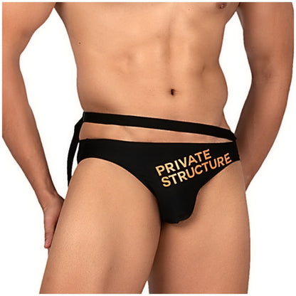 Private Structure กางเกงว่ายนำ้ รุ่น Swimwear Bikini - Charcoal Black [4584]