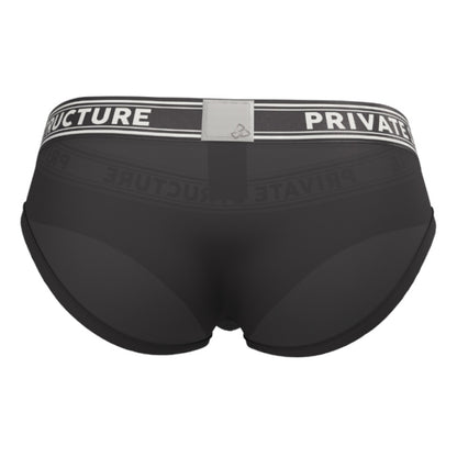 Private Structure กางเกงชั้นในชาย รุ่น Viscose From Bamboo Mid Waist Brief - Black [4378]