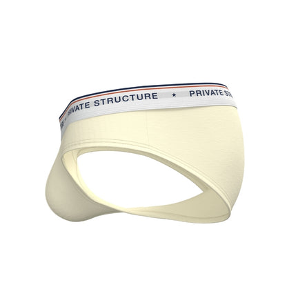 Private Structure กางเกงชั้นในชาย รุ่น  CHUMM! Mid Waist Brief - White Sand [4630]