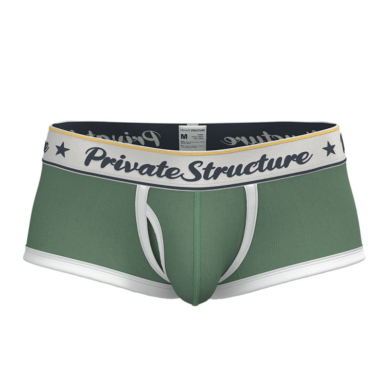 Private Structure กางเกงชั้นในชาย รุ่น Classic Mid Waist Trunk - Herbal Garden Green [4530]