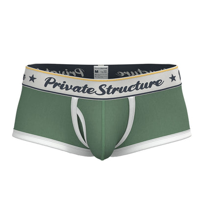 Private Structure กางเกงชั้นในชาย รุ่น Classic Mid Waist Trunk - Herbal Garden Green [4530]