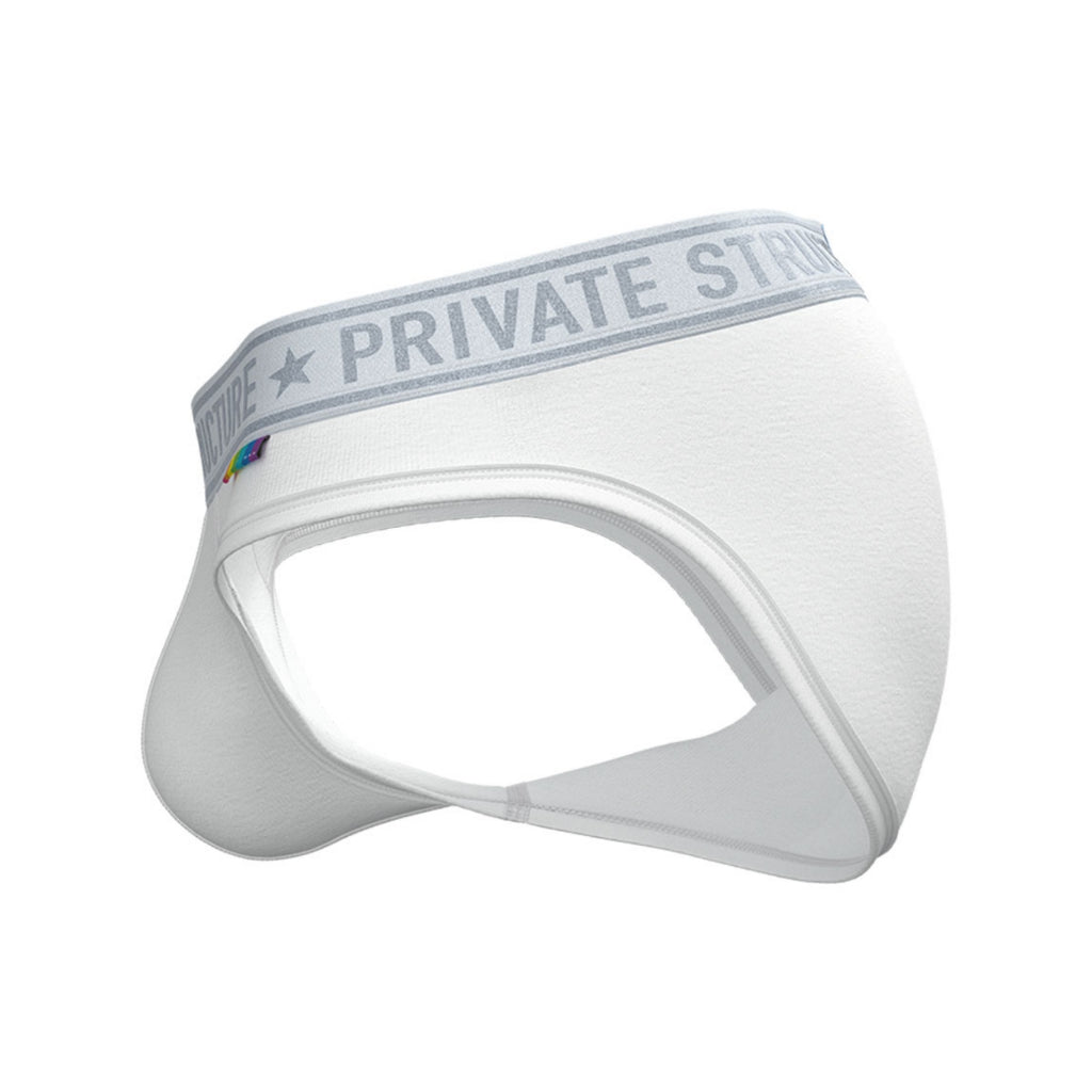 Private Structure กางเกงชั้นในชาย รุ่น  PRD Mid Waist Mini Brief - Pure White [4385]