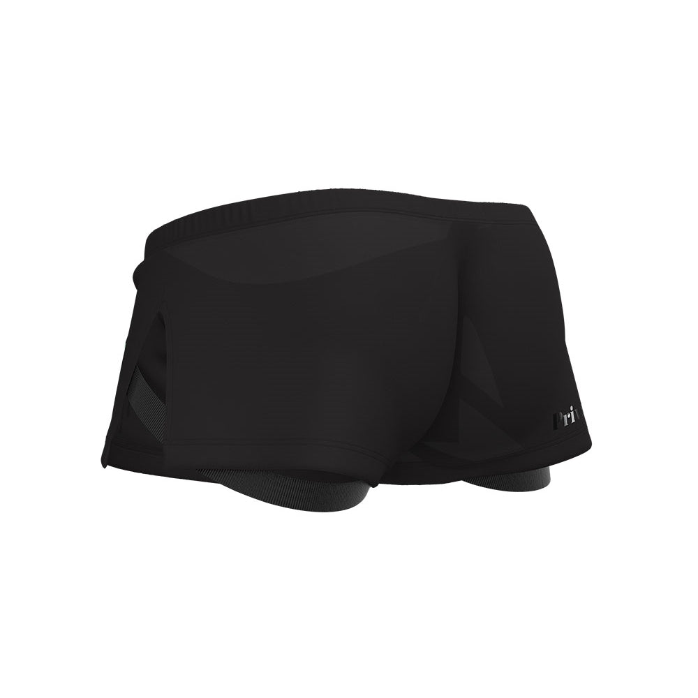 Private Structure กางเกงชั้นในชาย รุ่น Load My Mouth High Split Boxer (with Jockstrap) - Black [4413]