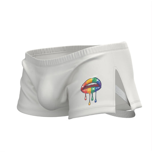 Private Structure กางเกงชั้นในชาย รุ่น Load My Mouth High Split Boxer (with Jockstrap) - White [4413]