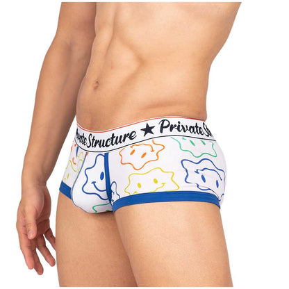 Private Structure กางเกงชั้นในชาย รุ่น Classic Motif Trunk - Distortion Smiley White [4591]