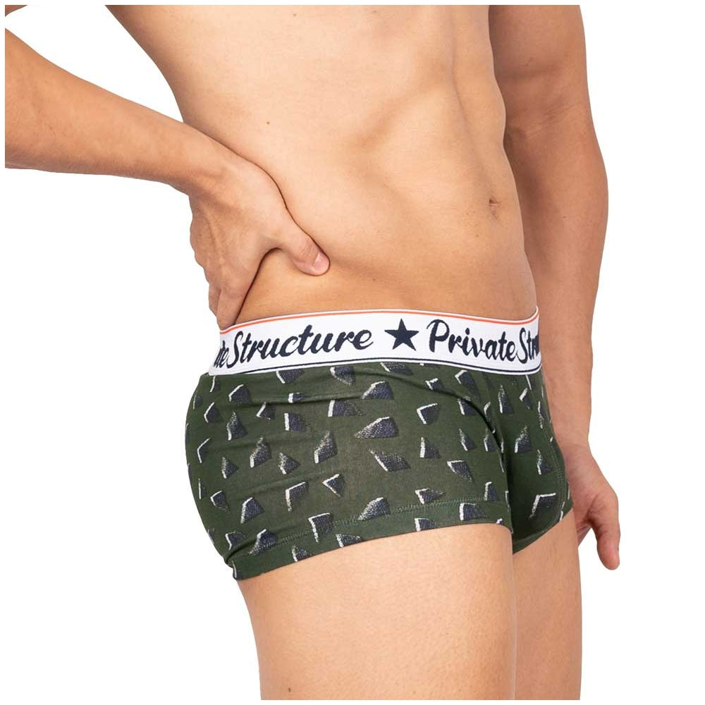 Private Structure กางเกงชั้นในชาย รุ่น Classic Motif Trunk - Fragments Basil Green [4592]