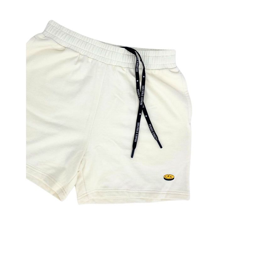 Private Structure กางเกงขาสั้นออกกำลังกาย Sweat Shorts – Ivory White [4698] / นายแบบเอว 30" Size M