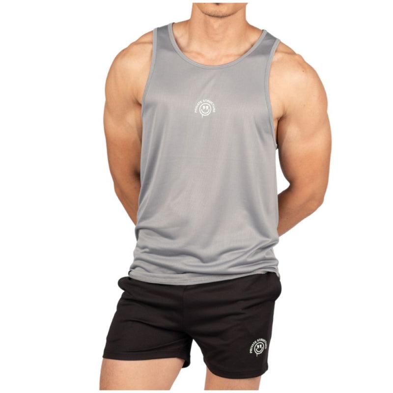 Private Structure เสื้อกล้ามออกกำลังกาย Flashy Tank – Steel Grey [4715] / นายแบบอก 41" Size M