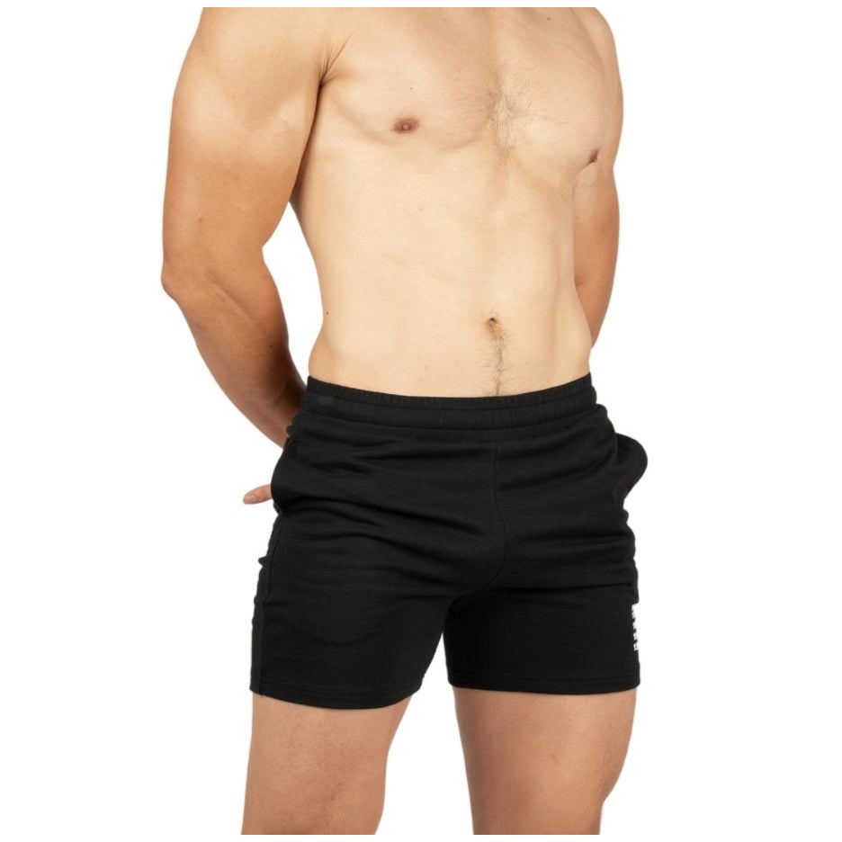 Private Structure กางเกงขาสั้นออกกำลังกายSweat Shorts – Black [4697] / นายแบบเอว 30" Size M