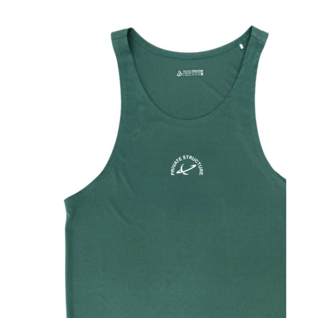 Private Structure เสื้อกล้ามออกกำลังกาย Easy Fit Jersey Tank – Forest Green [4709] / นายแบบอก 41" Size M