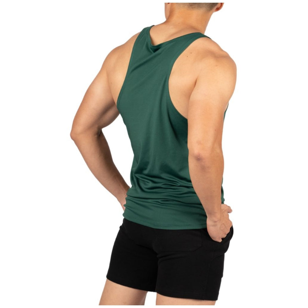Private Structure เสื้อกล้ามออกกำลังกาย Easy Fit Jersey Tank – Forest Green [4709] / นายแบบอก 41" Size M
