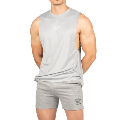 Private Structure เสื้อแขนกุด Fit Muscle Tee – Light Grey [4710] / นายแบบอก 41" Size M
