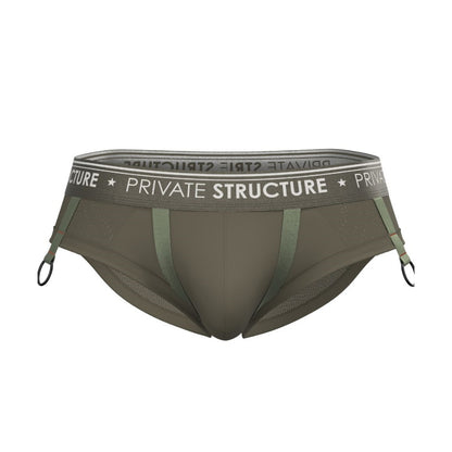 Private Structure กางเกงชั้นในชาย รุ่น Limited Militla Low Waisted Brief - Lieutenant Green [4533]