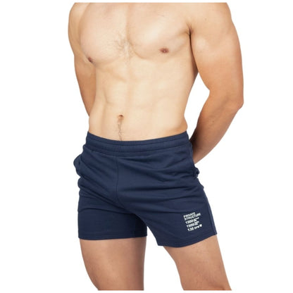 Private Structure กางเกงขาสั้นออกกำลังกายSweat Shorts – Navy Blue [4697] / นายแบบเอว 30" Size M