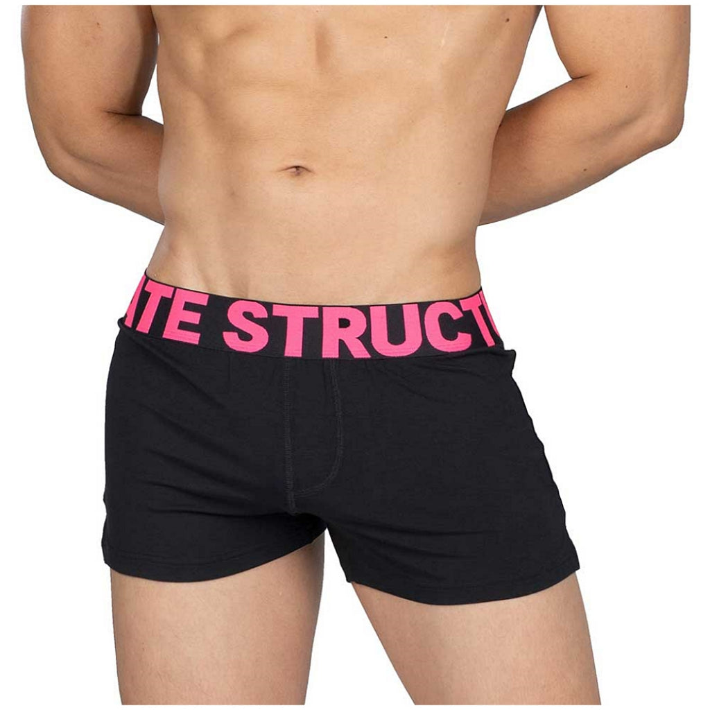 Private Structure กางเกงชั้นในชาย รุ่น Modality Lounge Shorts With Inner Bulge - Black/Magenta [4183]