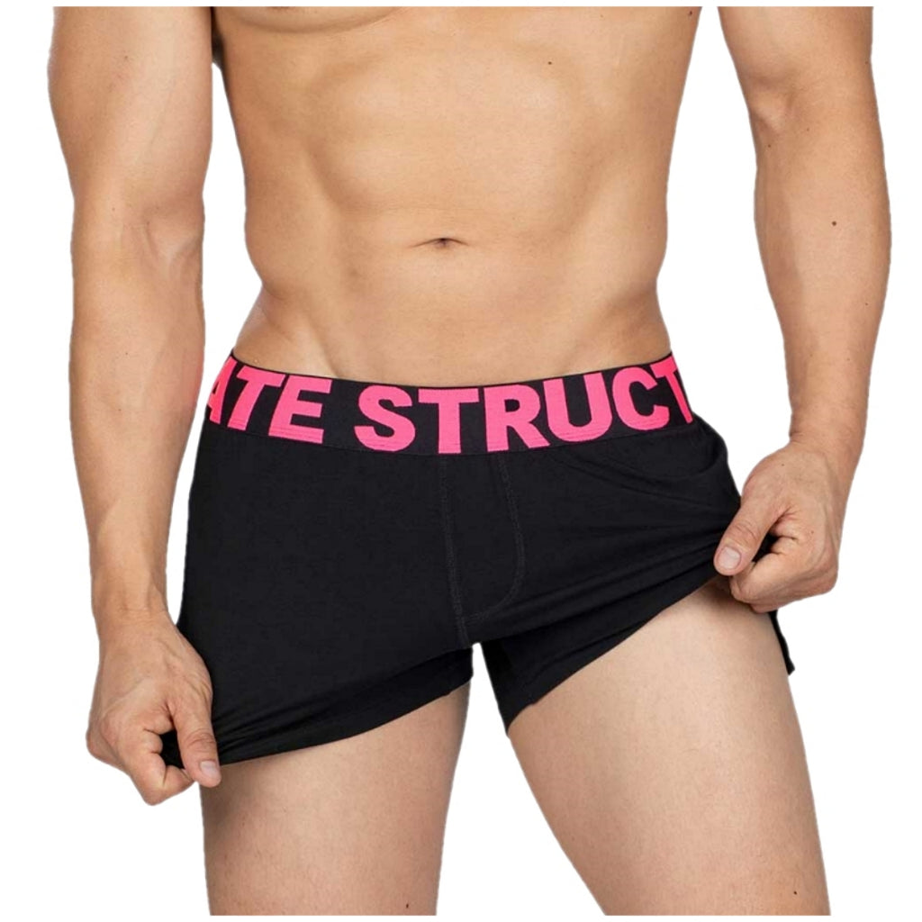 Private Structure กางเกงชั้นในชาย รุ่น Modality Lounge Shorts With Inner Bulge - Black/Magenta [4183]
