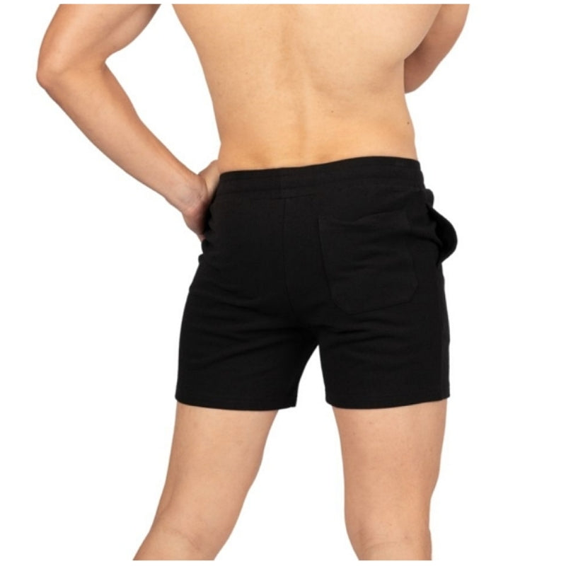 Private Structure กางเกงขาสั้นออกกำลังกาย Sweat Shorts – Black [4704] / นายแบบเอว 30" Size M
