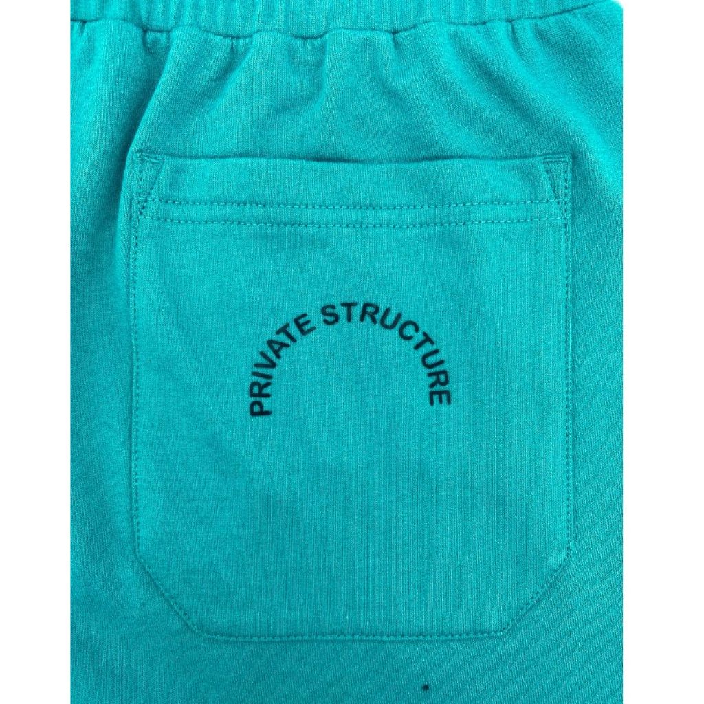 Private Structure กางเกงขาสั้นออกกำลังกาย Sweat Shorts – Green [4698] / นายแบบเอว 30" Size M