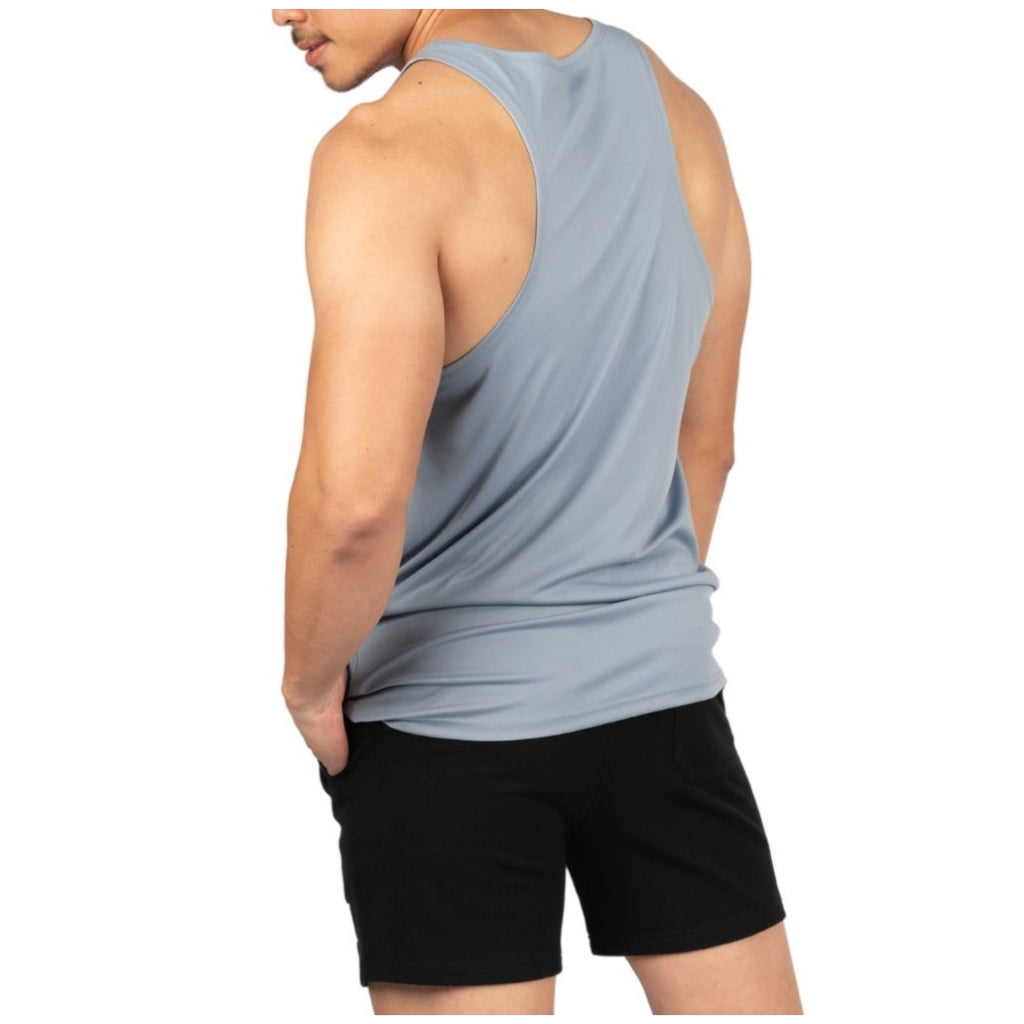 Private Structure เสื้อกล้ามออกกำลังกาย Easy Fit Jersey Tank – Silver Blue [4709] / นายแบบอก 41" Size M