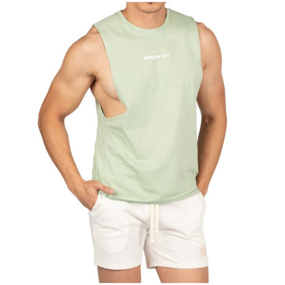 Private Structure เสื้อแขนกุด Fit Muscle Tee – Meadow Green [4716] / นายแบบอก 41" Size M