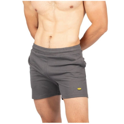Private Structure กางเกงขาสั้นออกกำลังกาย Sweat Shorts – Grey [4698] / นายแบบเอว 30" Size M