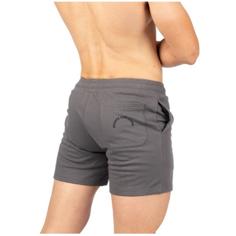 Private Structure กางเกงขาสั้นออกกำลังกาย Sweat Shorts – Grey [4698] / นายแบบเอว 30" Size M