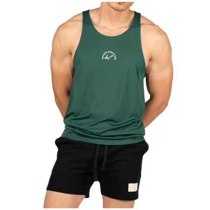 Private Structure เสื้อกล้ามออกกำลังกาย Easy Fit Jersey Tank – Forest Green [4709] / นายแบบอก 41" Size M