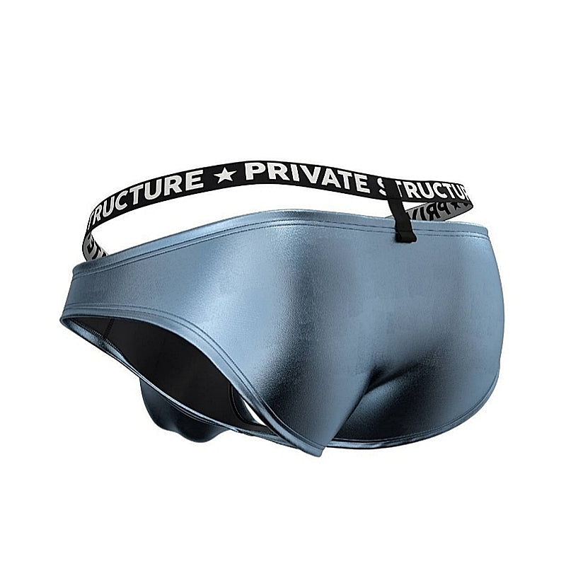 Private Structure กางเกงชั้นในชาย รุ่น Alpha Sins - Metallic Low Waist Bikini - Blue Aurora [4452]