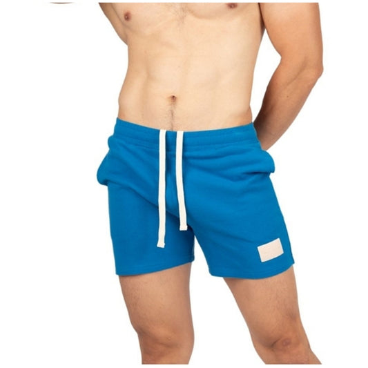 Private Structure กางเกงขาสั้นออกกำลังกาย Sweat Shorts – Aquatic Blue [4704] / นายแบบเอว 30" Size M
