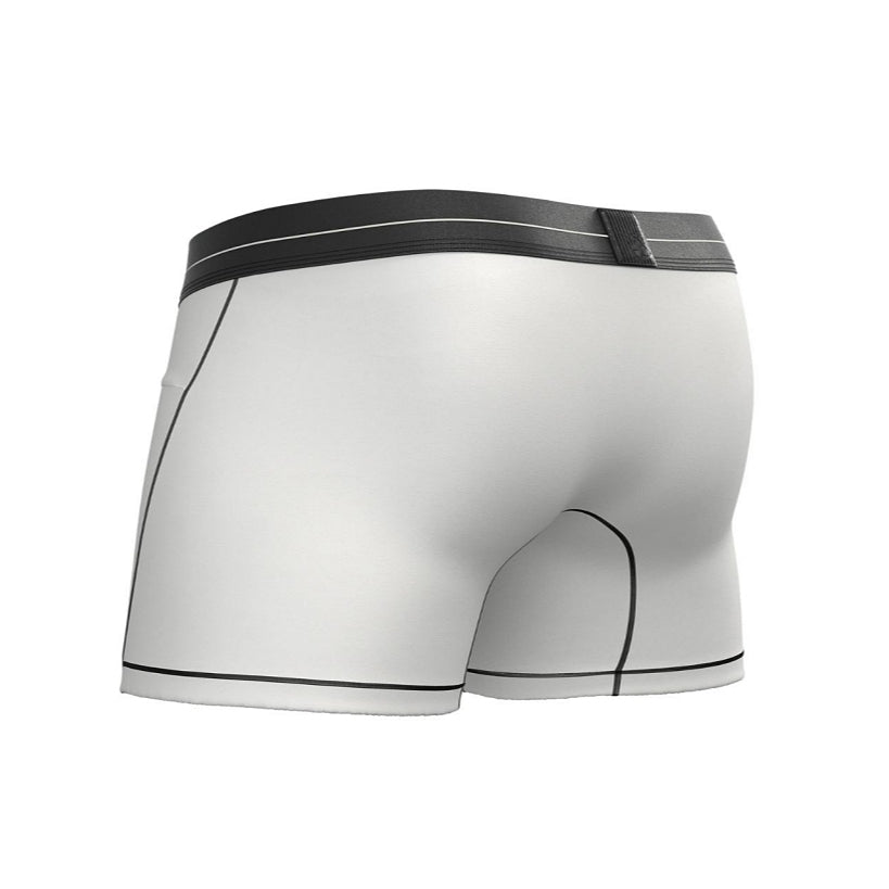 Private Structure กางเกงชั้นในชาย รุ่น Tencel Mid Waist Boxer Brief - Black Mix Cotton White [4381]