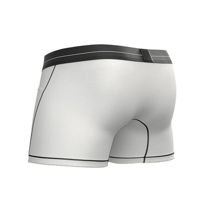 Private Structure กางเกงชั้นในชาย รุ่น Tencel Mid Waist Boxer Brief - Black Mix Cotton White [4381]