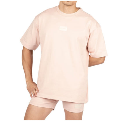 Private Structure เสื้อแขนสั้น Oversized Tee – Dusty Pink [4721A] / นายแบบอก 41" Size M