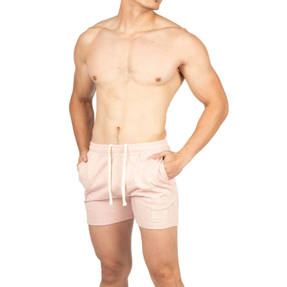 Private Structure กางเกงขาสั้นออกกำลังกาย Sweat Shorts – Dusty Pink [4721B] / นายแบบเอว 30" Size M