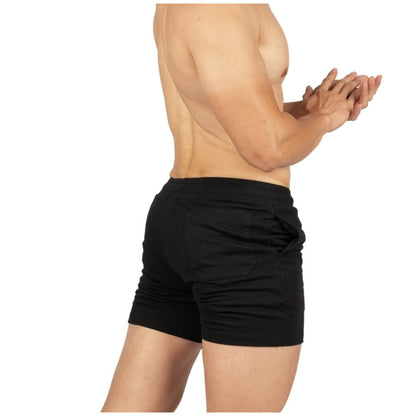 Private Structure กางเกงขาสั้นออกกำลังกายSweat Shorts – Black [4697] / นายแบบเอว 30" Size M