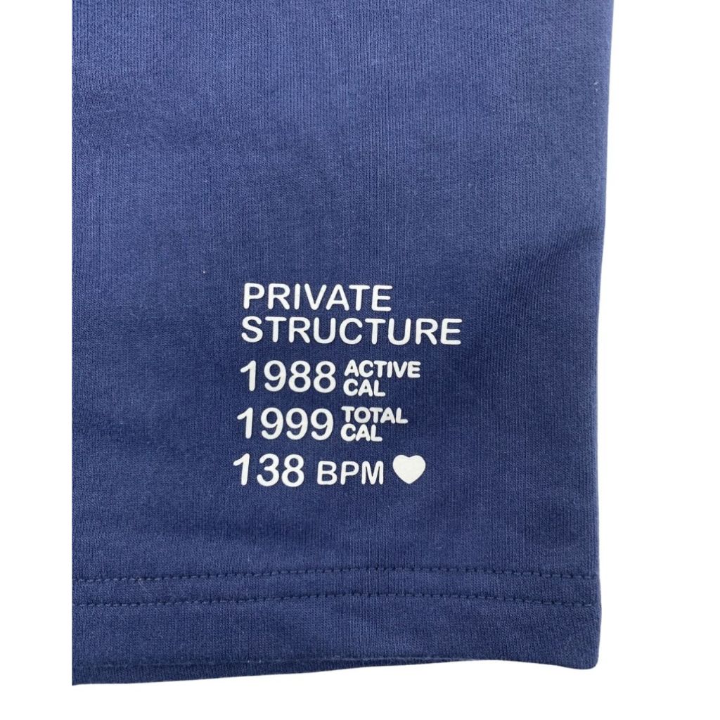 Private Structure กางเกงขาสั้นออกกำลังกายSweat Shorts – Navy Blue [4697] / นายแบบเอว 30" Size M