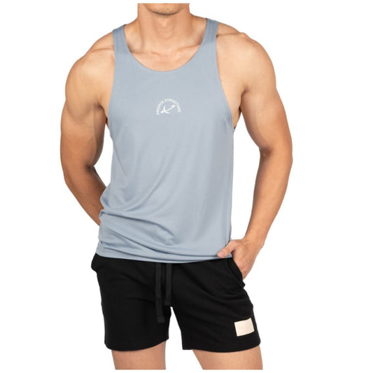 Private Structure เสื้อกล้ามออกกำลังกาย Easy Fit Jersey Tank – Silver Blue [4709] / นายแบบอก 41" Size M