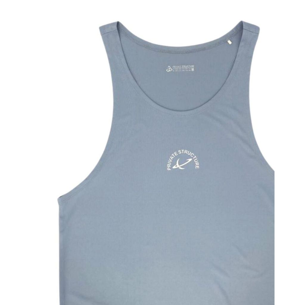 Private Structure เสื้อกล้ามออกกำลังกาย Easy Fit Jersey Tank – Silver Blue [4709] / นายแบบอก 41" Size M
