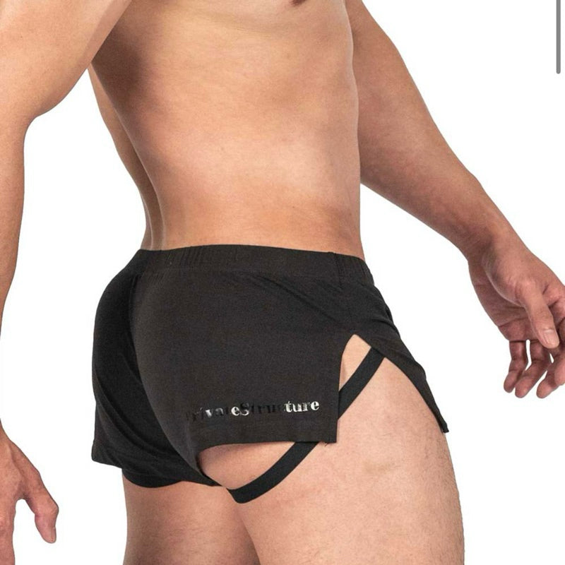 Private Structure กางเกงชั้นในชาย รุ่น Load My Mouth High Split Boxer (with Jockstrap) - Black [4413]