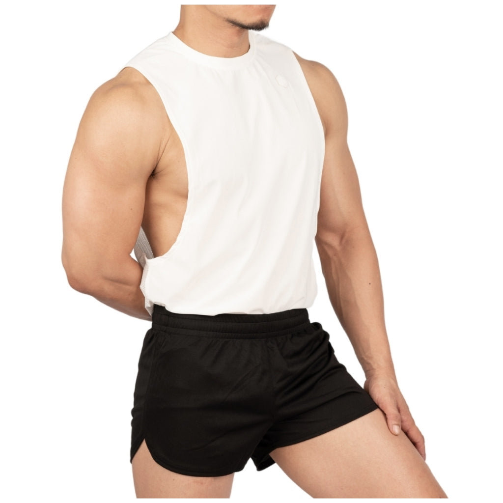 Private Structure เสื้อแขนกุดออกกำลังกาย รุ่น Party Troop Tank – White [4621] / นายแบบอก 41" Size S/M