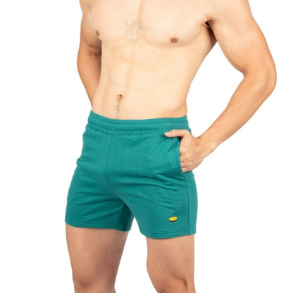 Private Structure กางเกงขาสั้นออกกำลังกาย Sweat Shorts – Green [4698] / นายแบบเอว 30" Size M