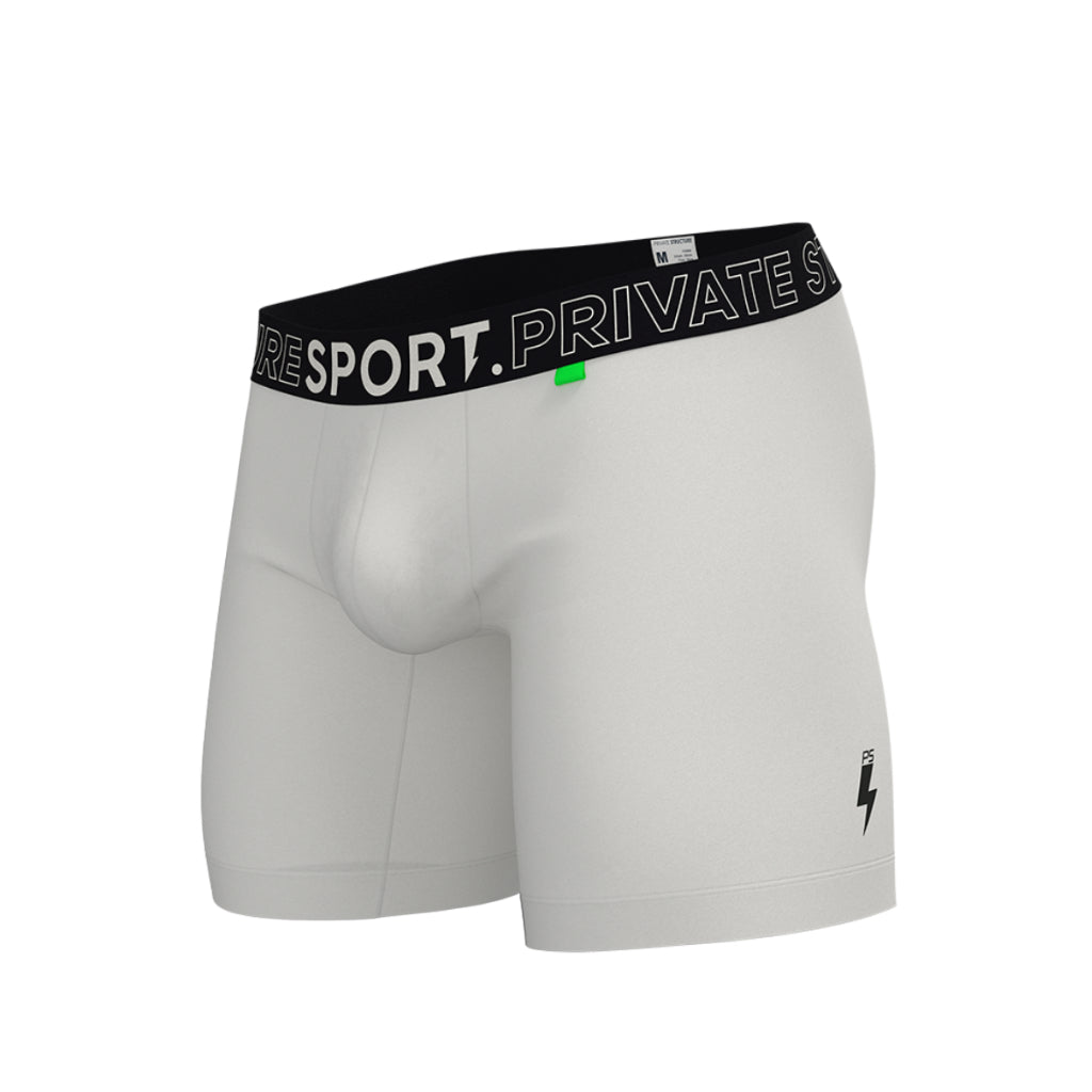 Private Structure กางเกงชั้นในชาย รุ่น PS Sport Anti-Bac Textile Mid Waist Boxer Brief - White [4340]