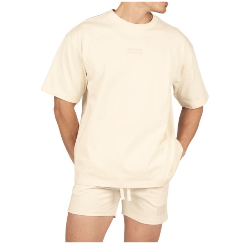 Private Structure เสื้อแขนสั้น Oversized Tee – Mellow Yellow [4721A] / นายแบบอก 41" Size M